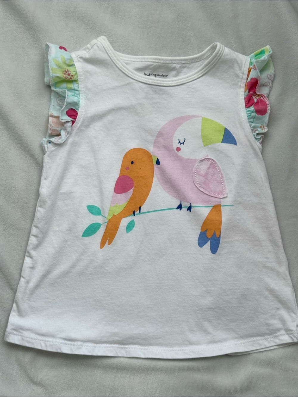 First Impressions Girls Toucan Bird Flutter Sleeve Top Size 4T
